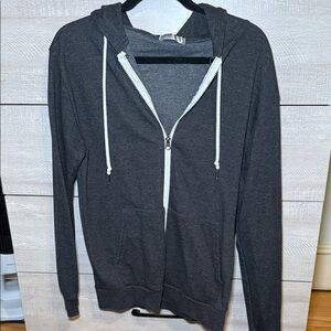 Men's Gray Zip-Up Hoodie Sweater
